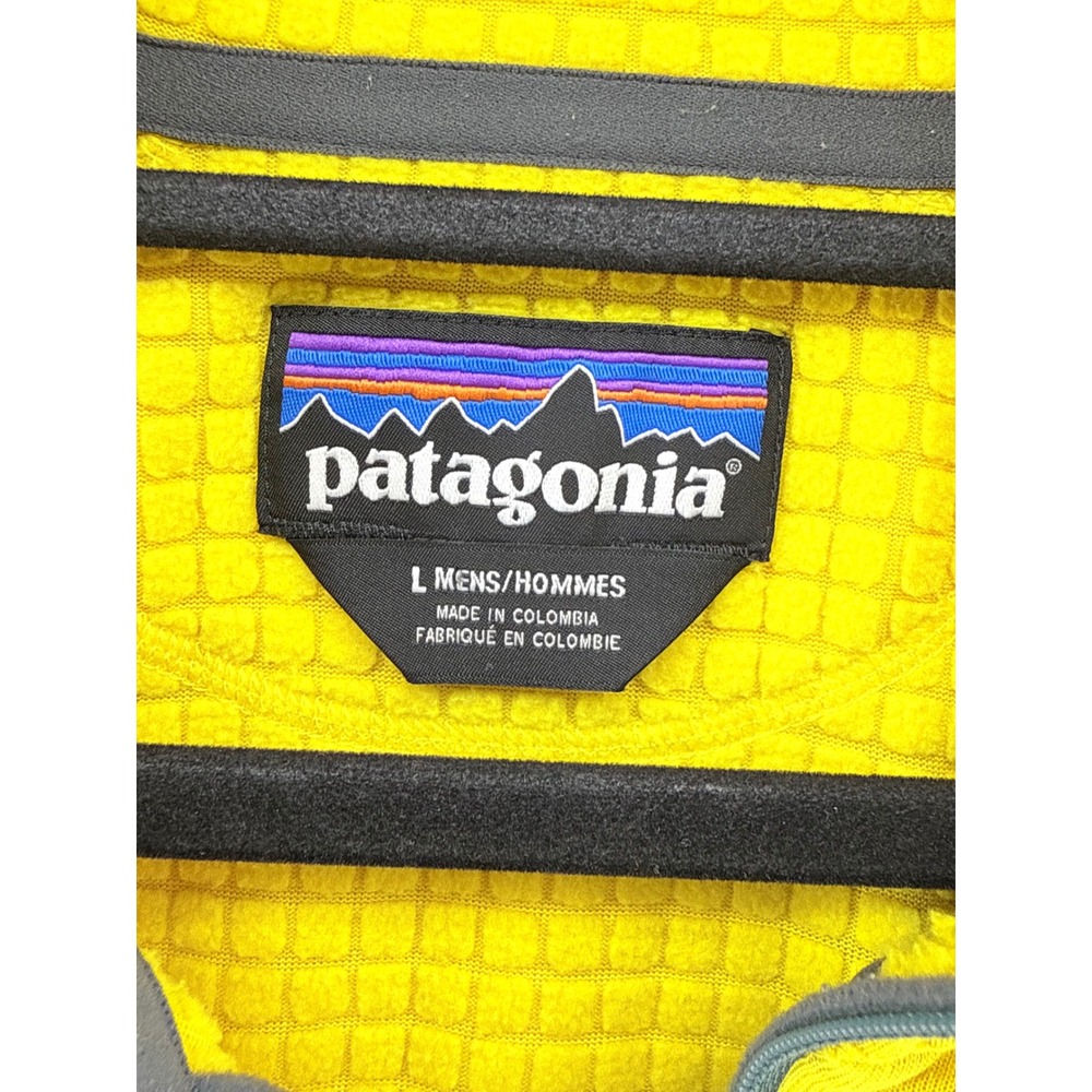Patagonia R1 Pullover Mens Large Yellow Polartec Power Dry Grid‎ Fleece 40109 - Picture 4 of 10